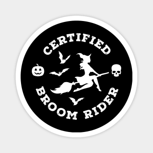 Halloween Witch Certified Broom Rider Nurse Teacher Vintage Magnet